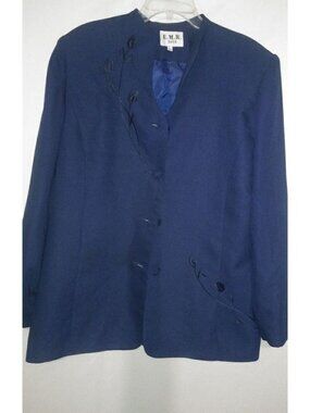 EMR Suits 20 Lapis Embroidered Blazer Plus